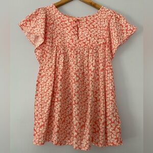 GAP Kids Girls Butterfly Ruffle-sleeve Blouse in Coral (Size XXL)